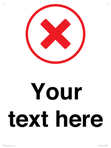 Custom plain background, red cross in a circle sign